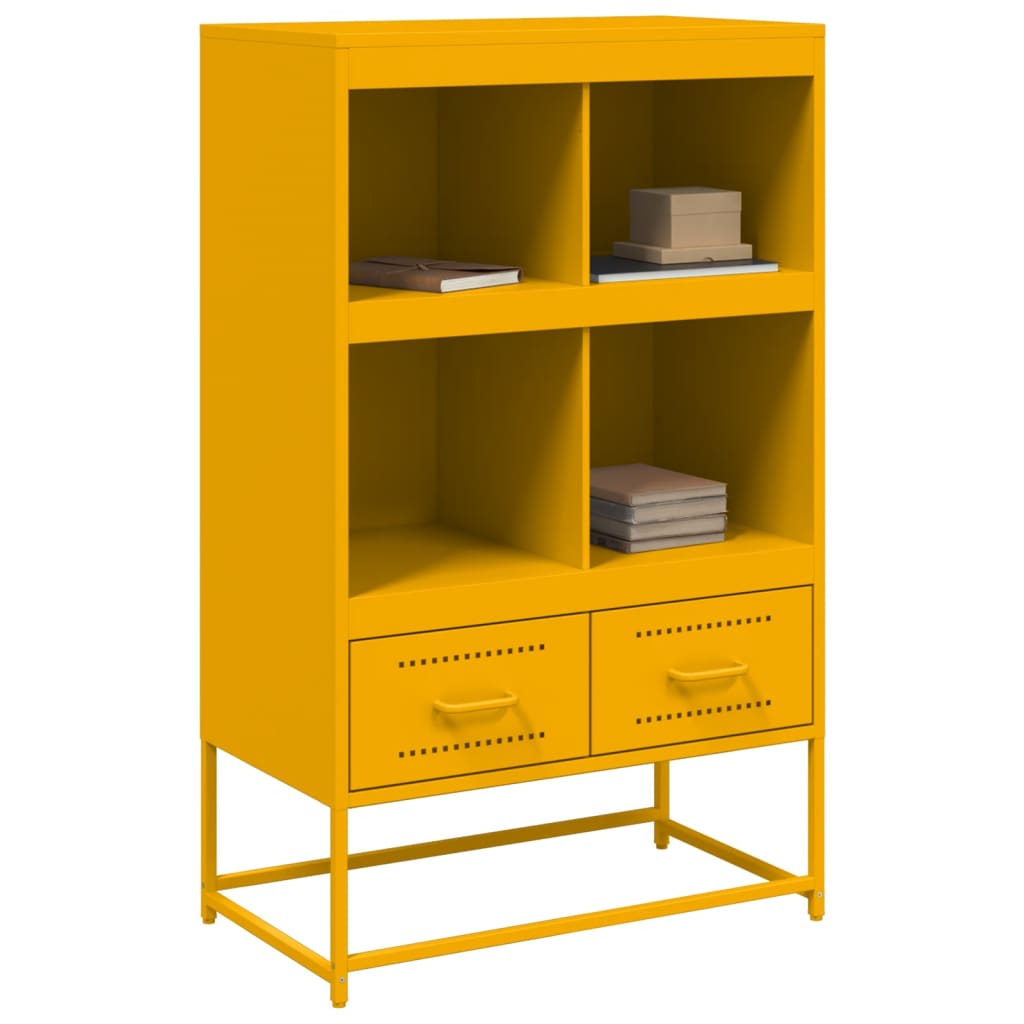 Hoge kast 68x39x111,5 cm staal mosterdgeel is nu te koop bij PeponiXL, paradijselijk wonen!