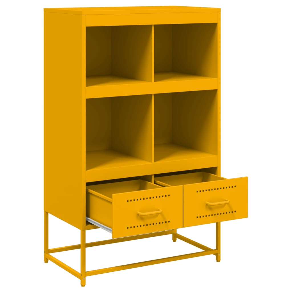 Hoge kast 68x39x111,5 cm staal mosterdgeel is nu te koop bij PeponiXL, paradijselijk wonen!