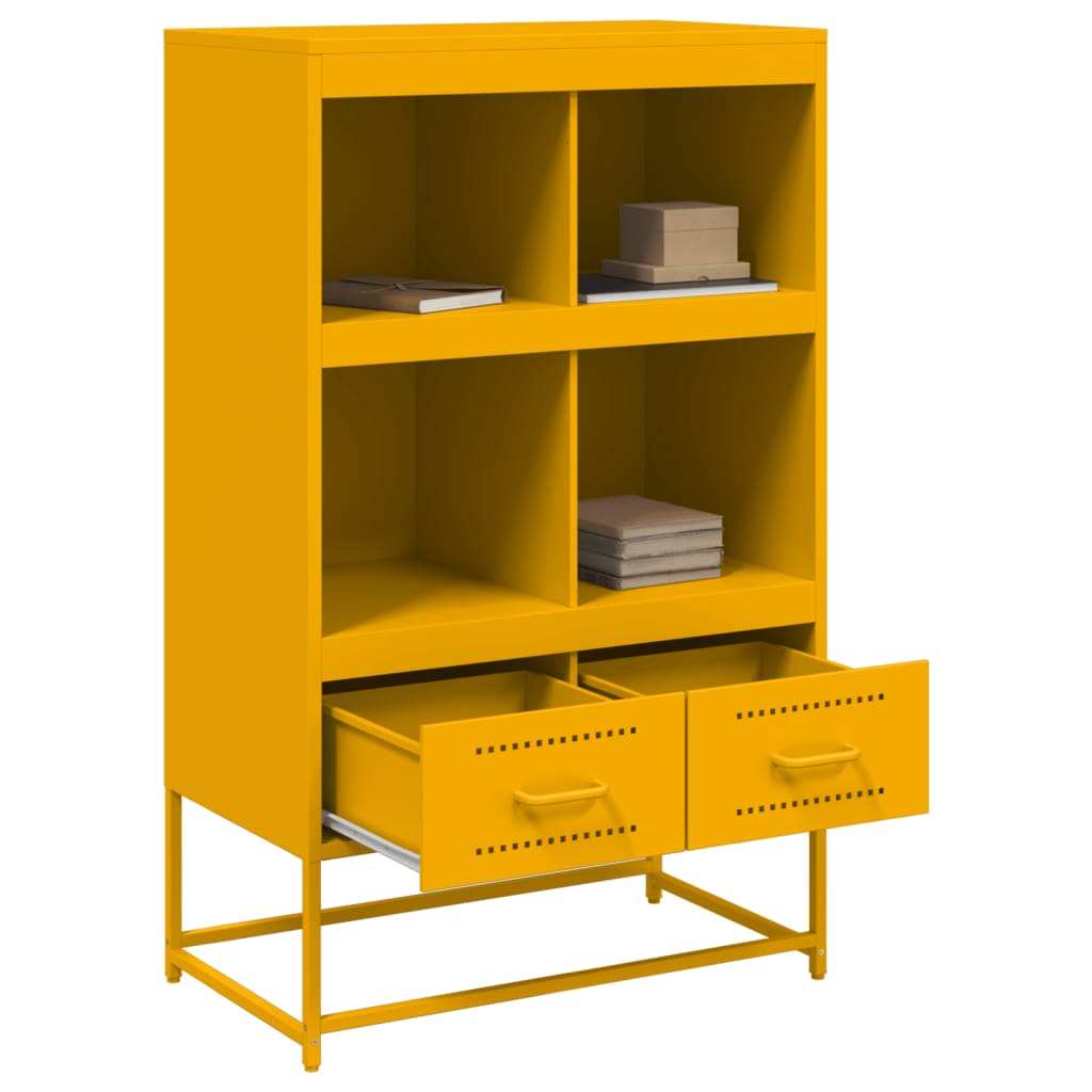 Hoge kast 68x39x111,5 cm staal mosterdgeel is nu te koop bij PeponiXL, paradijselijk wonen!
