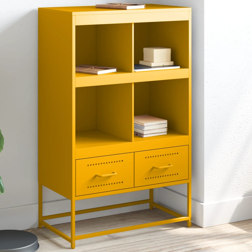 Hoge kast 68x39x111,5 cm staal mosterdgeel is nu te koop bij PeponiXL, paradijselijk wonen!
