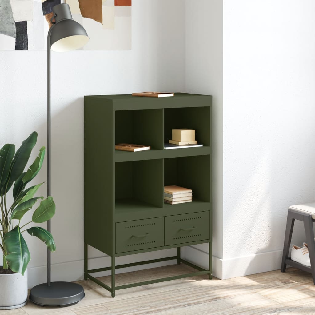 Hoge kast 68x39x111,5 cm staal olijfgroen is nu te koop bij PeponiXL, paradijselijk wonen!