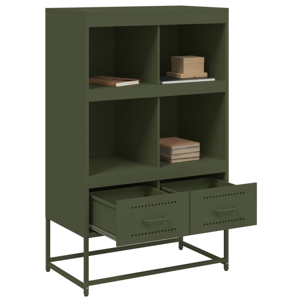 Hoge kast 68x39x111,5 cm staal olijfgroen is nu te koop bij PeponiXL, paradijselijk wonen!
