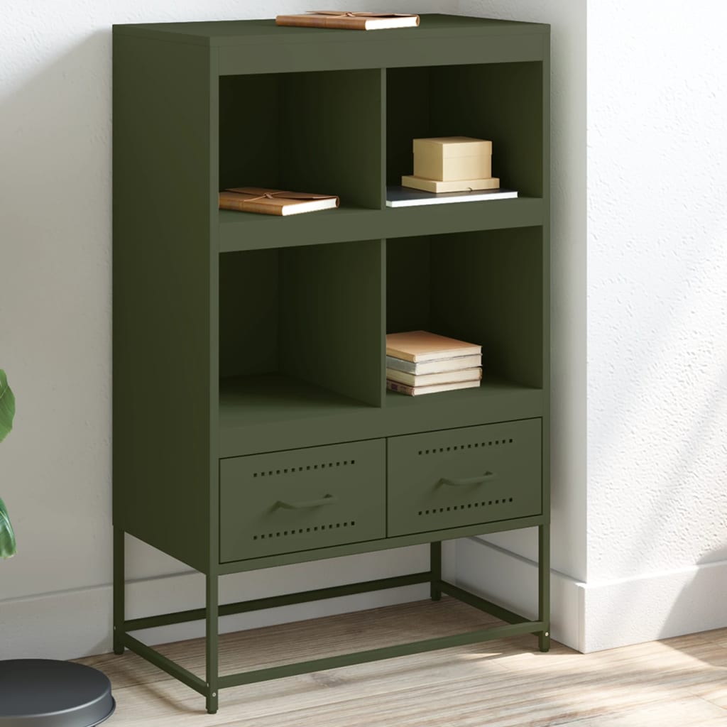 Hoge kast 68x39x111,5 cm staal olijfgroen is nu te koop bij PeponiXL, paradijselijk wonen!