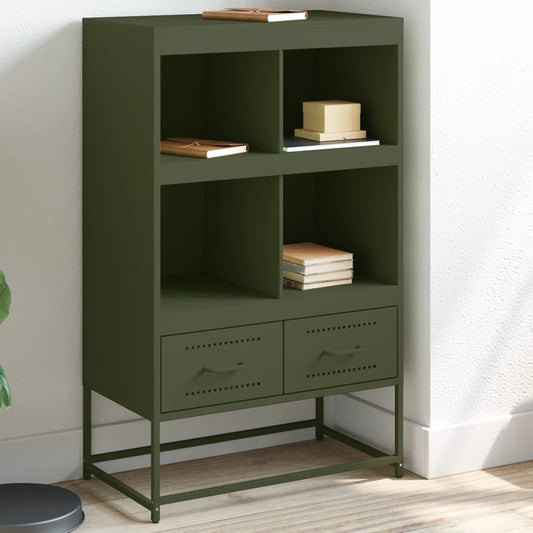 Hoge kast 68x39x111,5 cm staal olijfgroen is nu te koop bij PeponiXL, paradijselijk wonen!