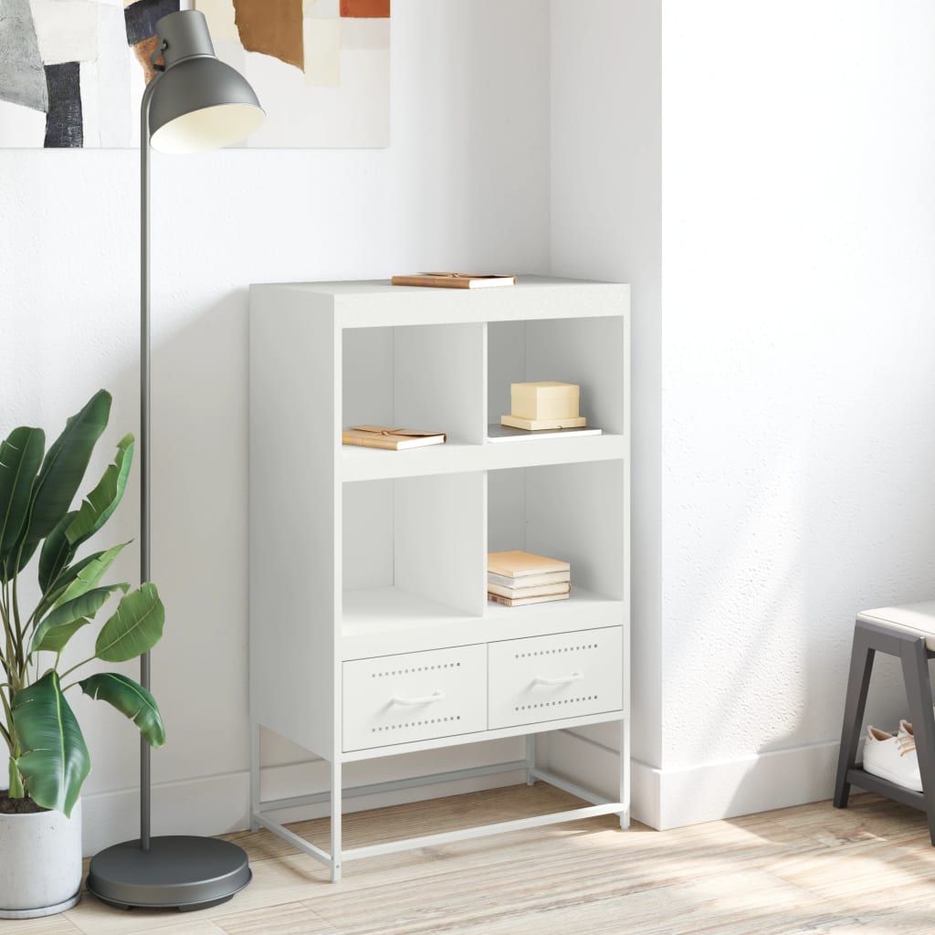 Hoge kast 68x39x111,5 cm staal wit is nu te koop bij PeponiXL, paradijselijk wonen!