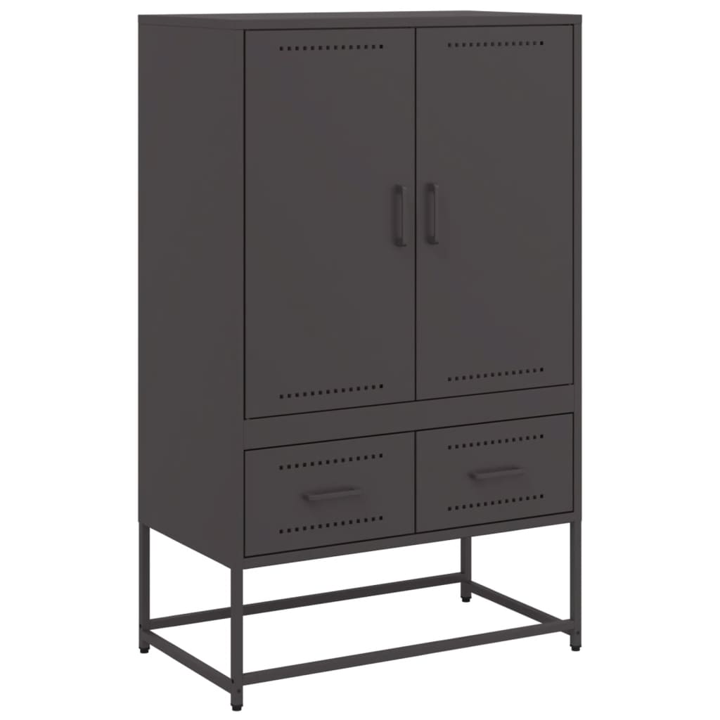 Hoge kast 68x39x111,5 cm staal zwart is nu te koop bij PeponiXL, paradijselijk wonen!