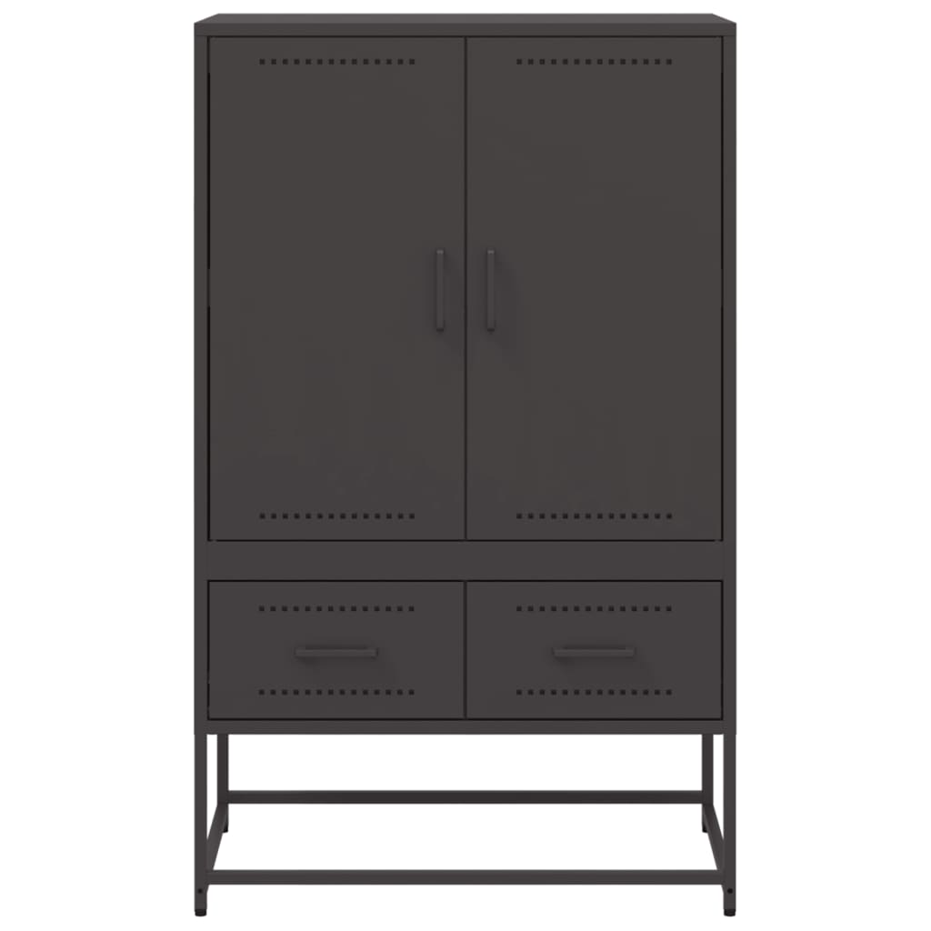 Hoge kast 68x39x111,5 cm staal zwart is nu te koop bij PeponiXL, paradijselijk wonen!