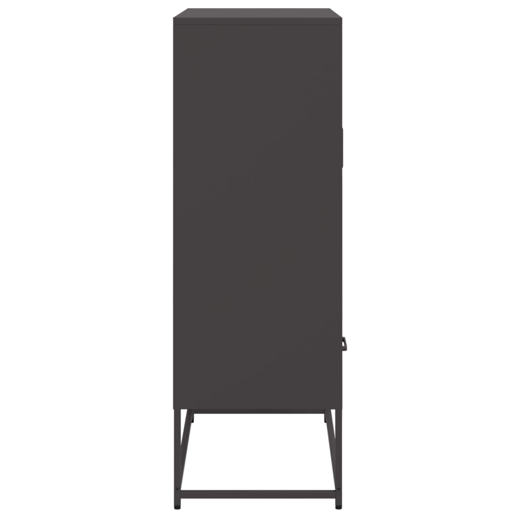 Hoge kast 68x39x111,5 cm staal zwart is nu te koop bij PeponiXL, paradijselijk wonen!