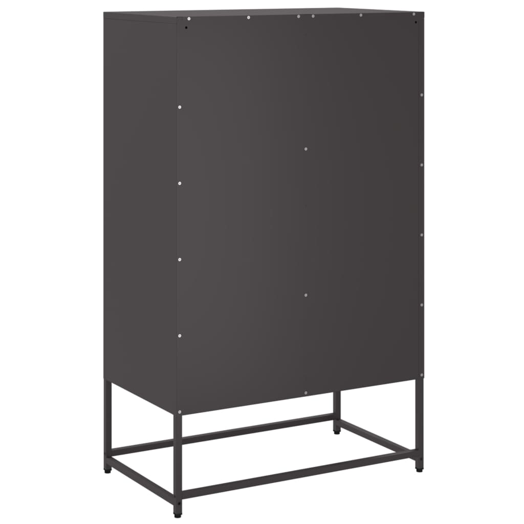 Hoge kast 68x39x111,5 cm staal zwart is nu te koop bij PeponiXL, paradijselijk wonen!