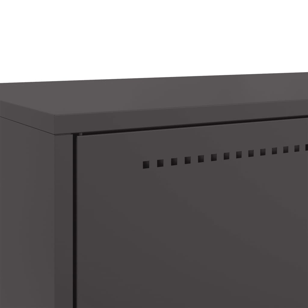 Hoge kast 68x39x111,5 cm staal zwart is nu te koop bij PeponiXL, paradijselijk wonen!