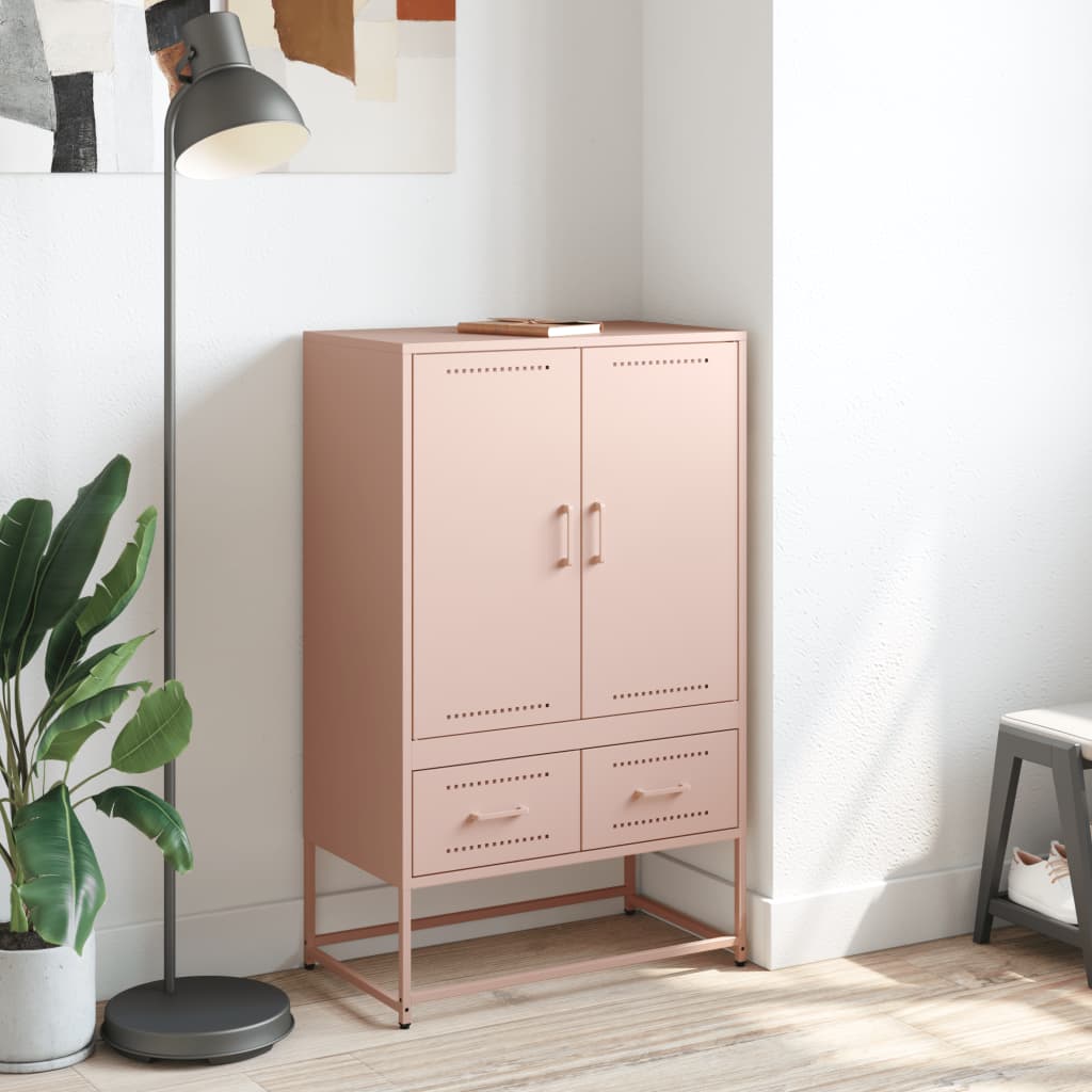 Hoge kast 68x39x111,5 cm staal roze is nu te koop bij PeponiXL, paradijselijk wonen!