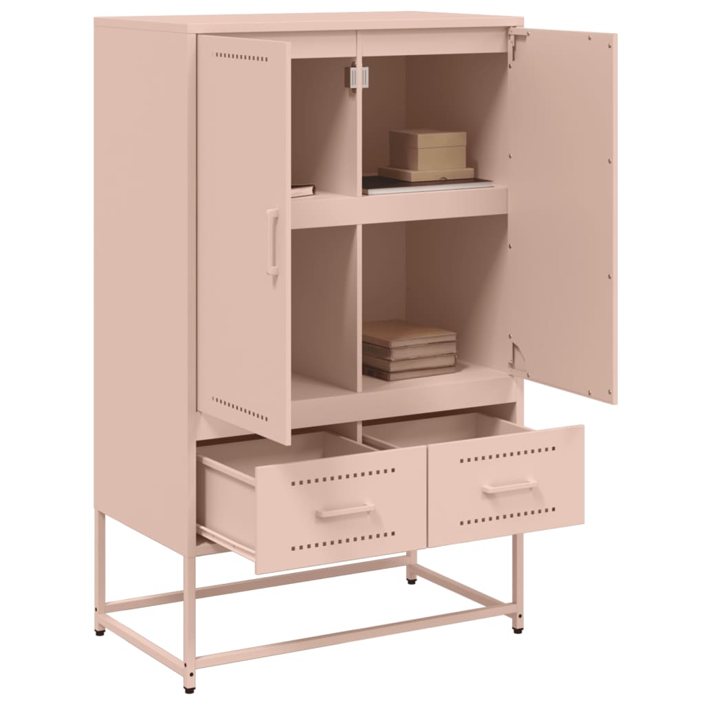 Hoge kast 68x39x111,5 cm staal roze is nu te koop bij PeponiXL, paradijselijk wonen!