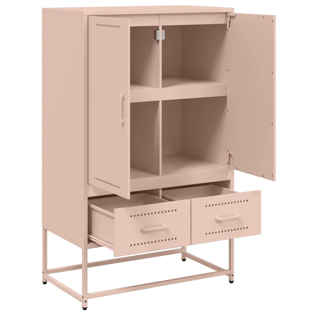Hoge kast 68x39x111,5 cm staal roze is nu te koop bij PeponiXL, paradijselijk wonen!