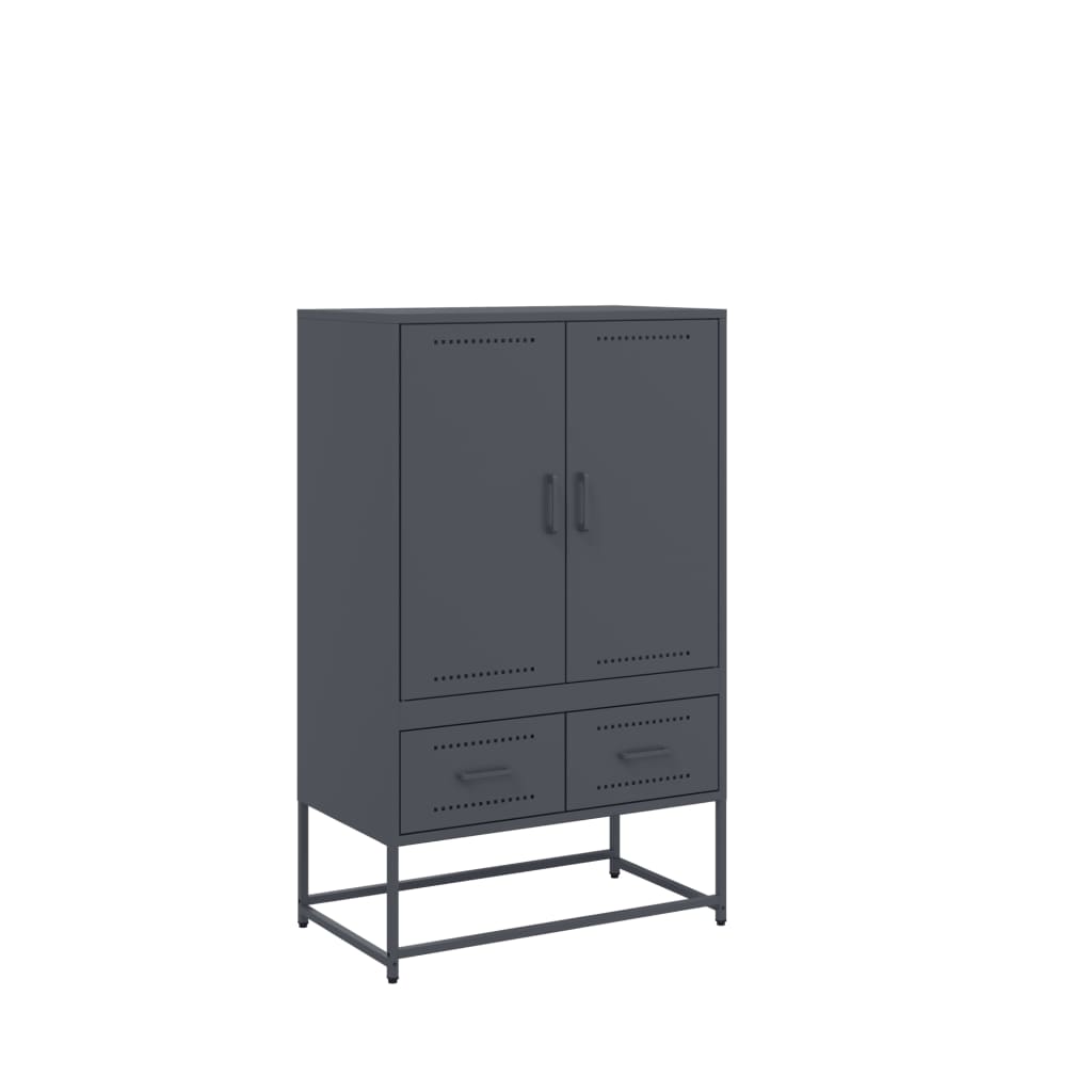 Hoge kast 68x39x111,5 cm staal antracietkleurig is nu te koop bij PeponiXL, paradijselijk wonen!