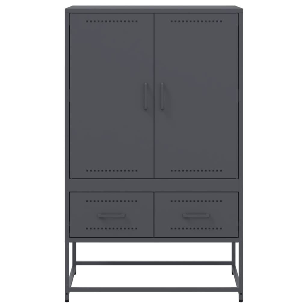 Hoge kast 68x39x111,5 cm staal antracietkleurig is nu te koop bij PeponiXL, paradijselijk wonen!