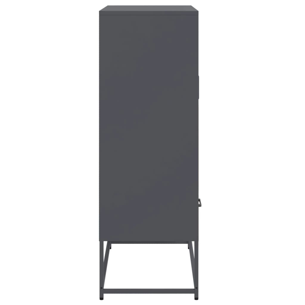 Hoge kast 68x39x111,5 cm staal antracietkleurig is nu te koop bij PeponiXL, paradijselijk wonen!