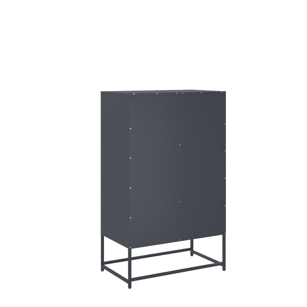 Hoge kast 68x39x111,5 cm staal antracietkleurig is nu te koop bij PeponiXL, paradijselijk wonen!