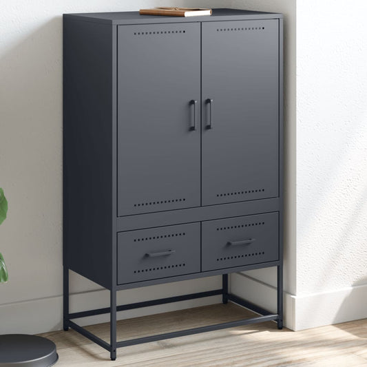 Hoge kast 68x39x111,5 cm staal antracietkleurig is nu te koop bij PeponiXL, paradijselijk wonen!