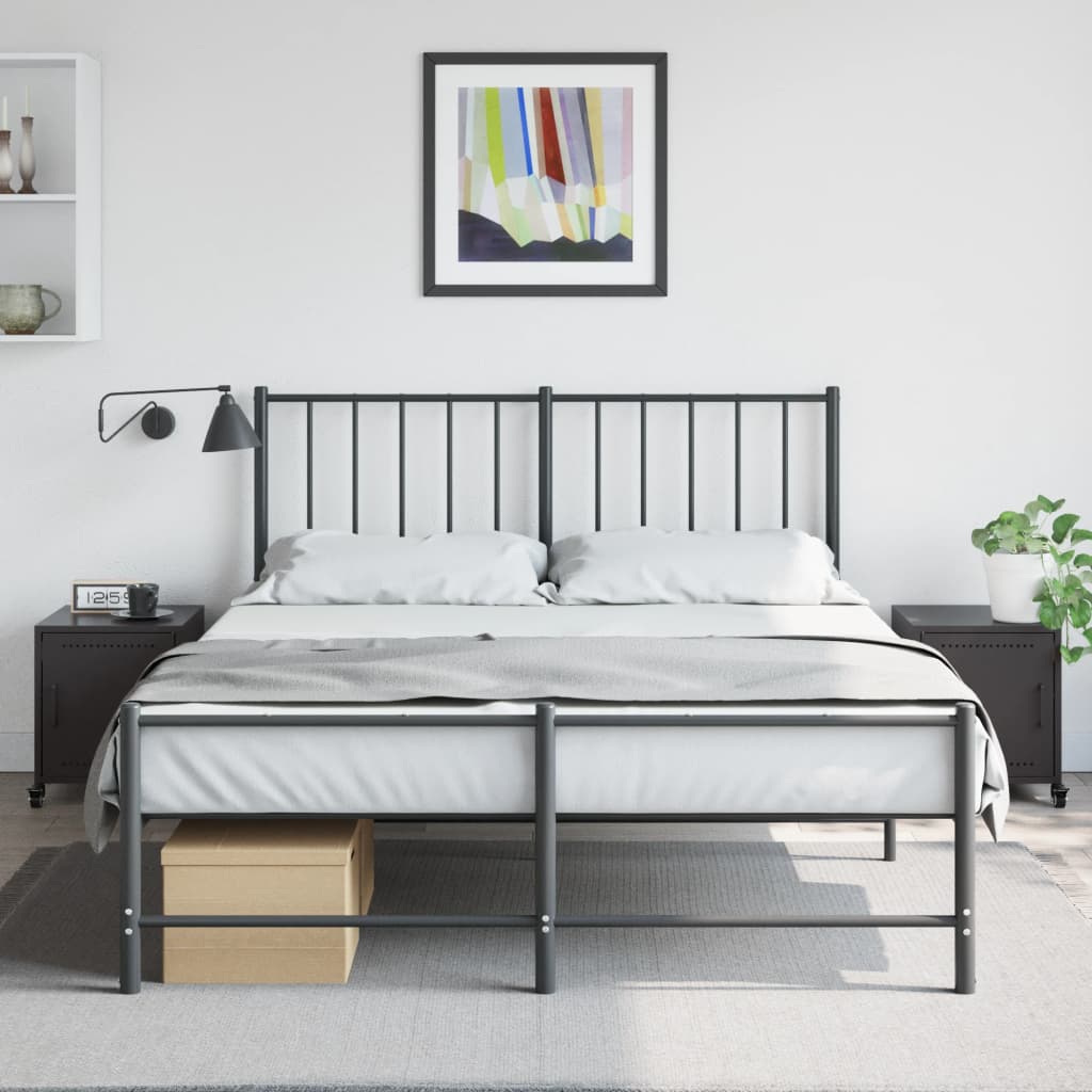 Nachtkastjes 2 st 36x39x43,5 cm staal zwart is nu te koop bij PeponiXL, paradijselijk wonen!