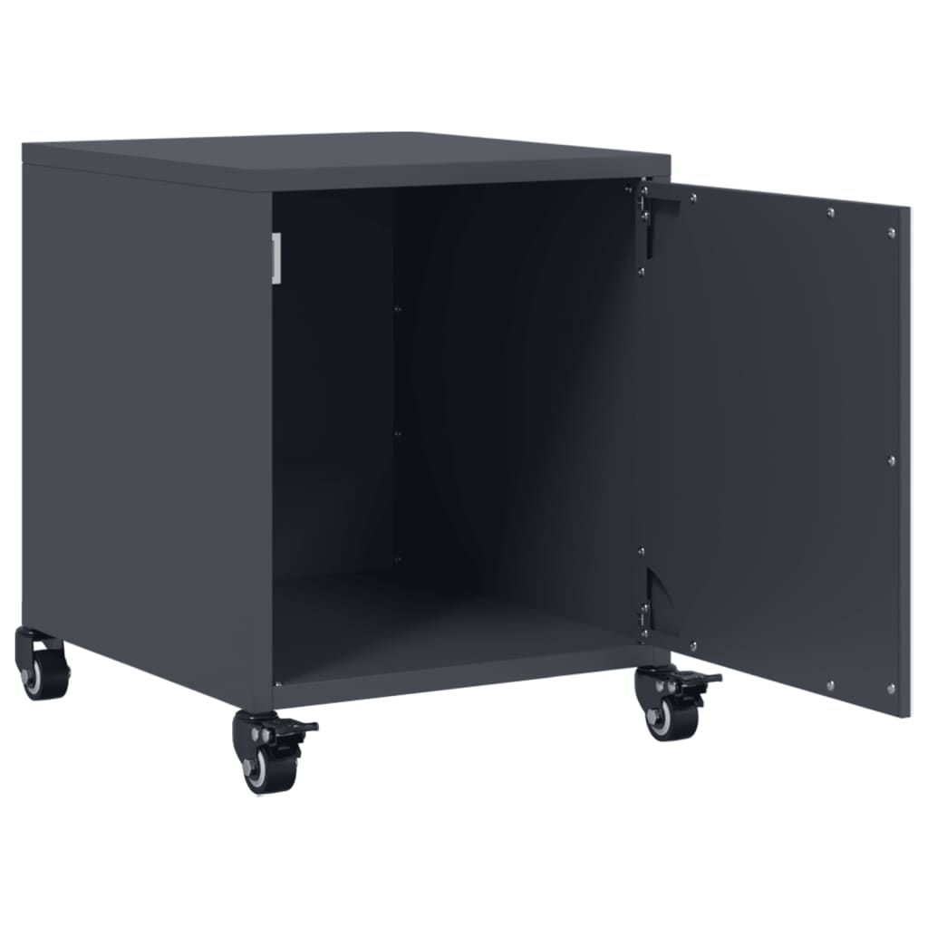 Nachtkastje 36x39x43,5 cm staal antracietkleurig is nu te koop bij PeponiXL, paradijselijk wonen!