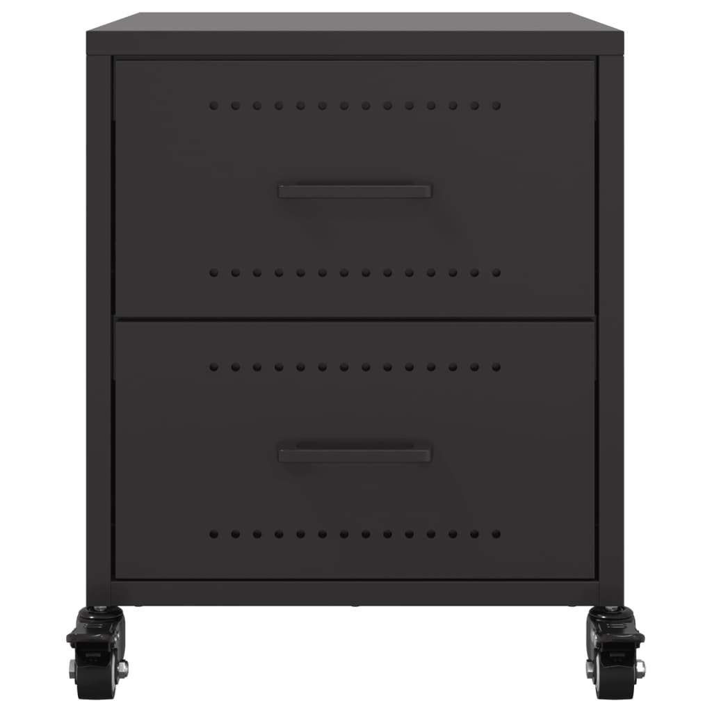 Nachtkastje 36x39x43,5 cm staal zwart is nu te koop bij PeponiXL, paradijselijk wonen!