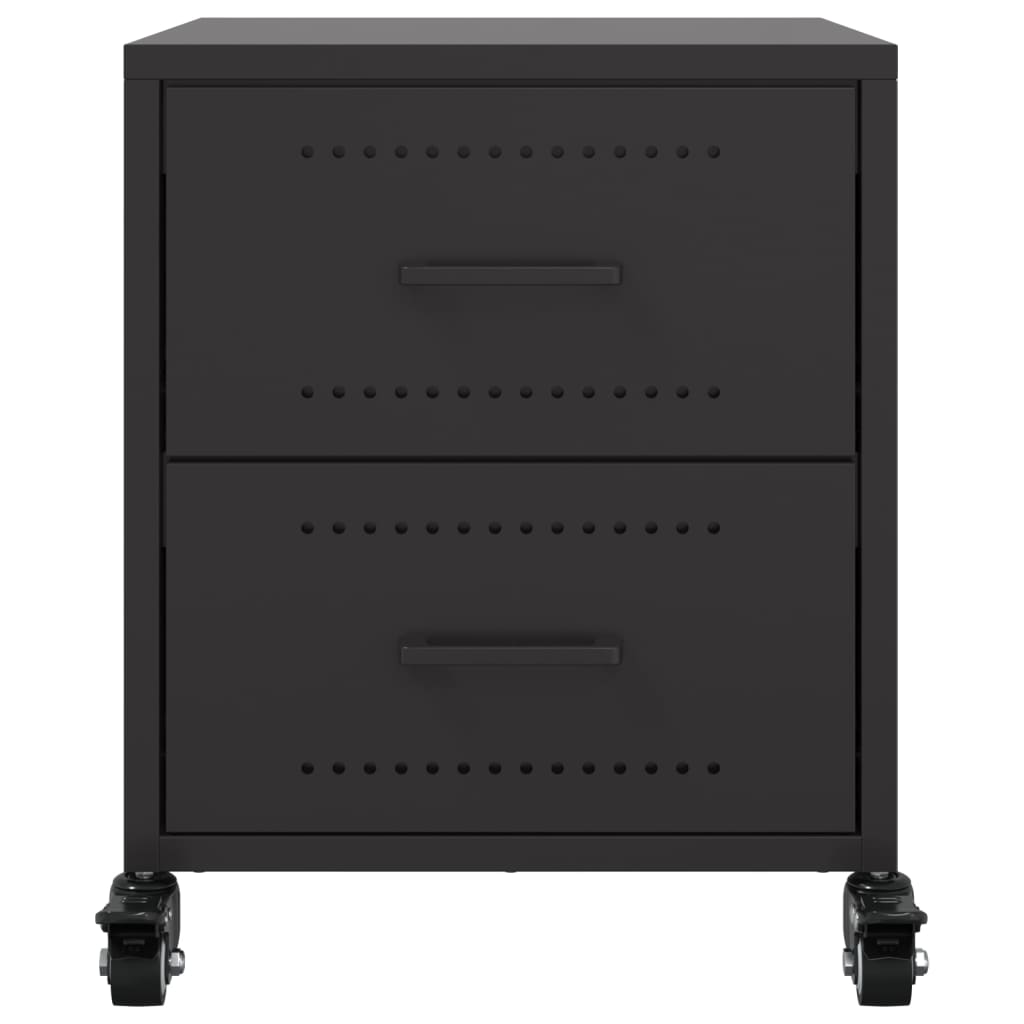 Nachtkastjes 2 st 36x39x43,5 cm staal zwart is nu te koop bij PeponiXL, paradijselijk wonen!