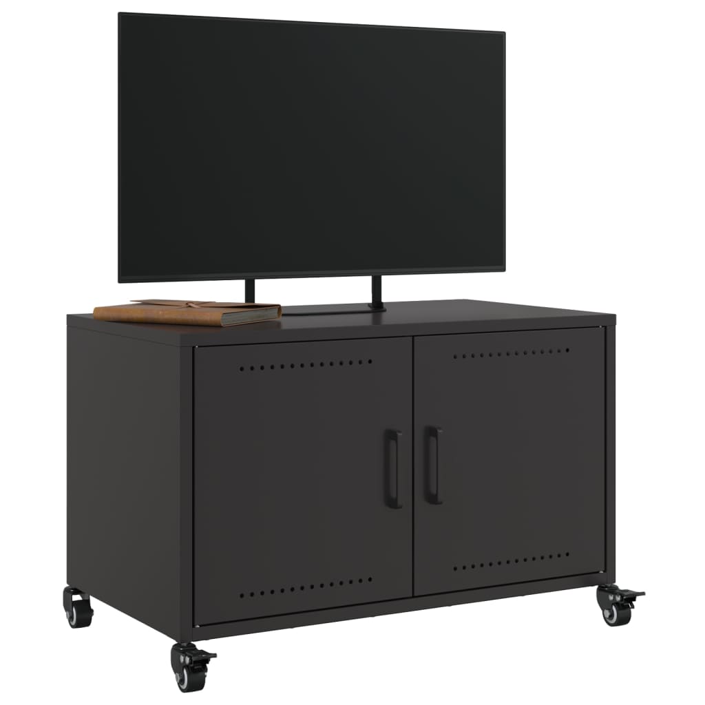 Tv-meubel 68x39x43,5 cm staal zwart is nu te koop bij PeponiXL, paradijselijk wonen!