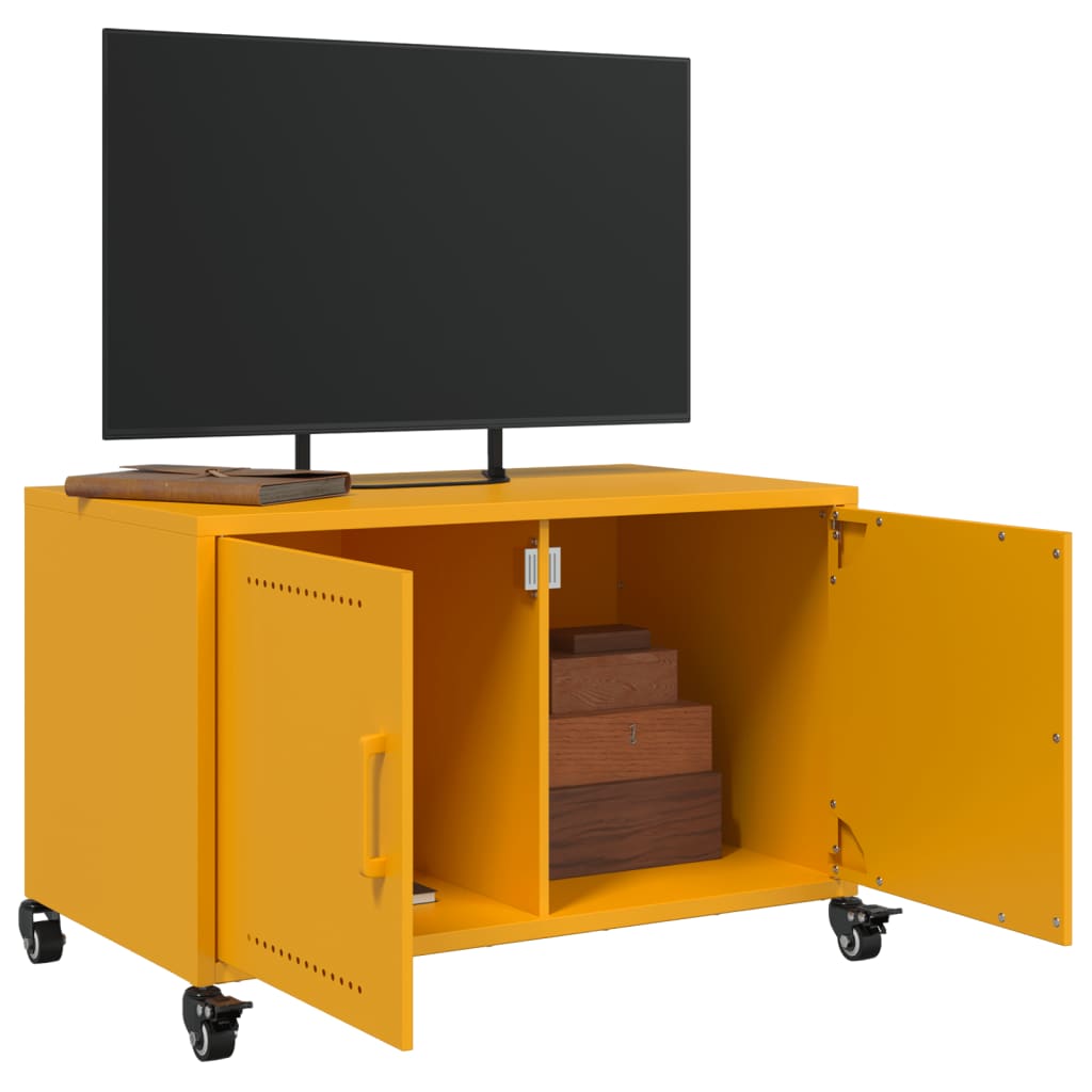 Tv-meubel 68x39x43,5 cm staal mosterdgeel is nu te koop bij PeponiXL, paradijselijk wonen!