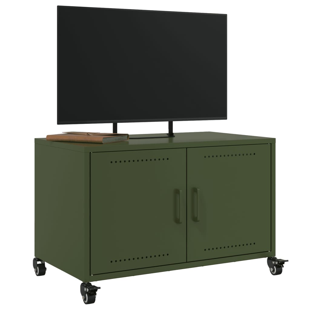 Tv-meubel 68x39x43,5 cm staal olijfgroen is nu te koop bij PeponiXL, paradijselijk wonen!