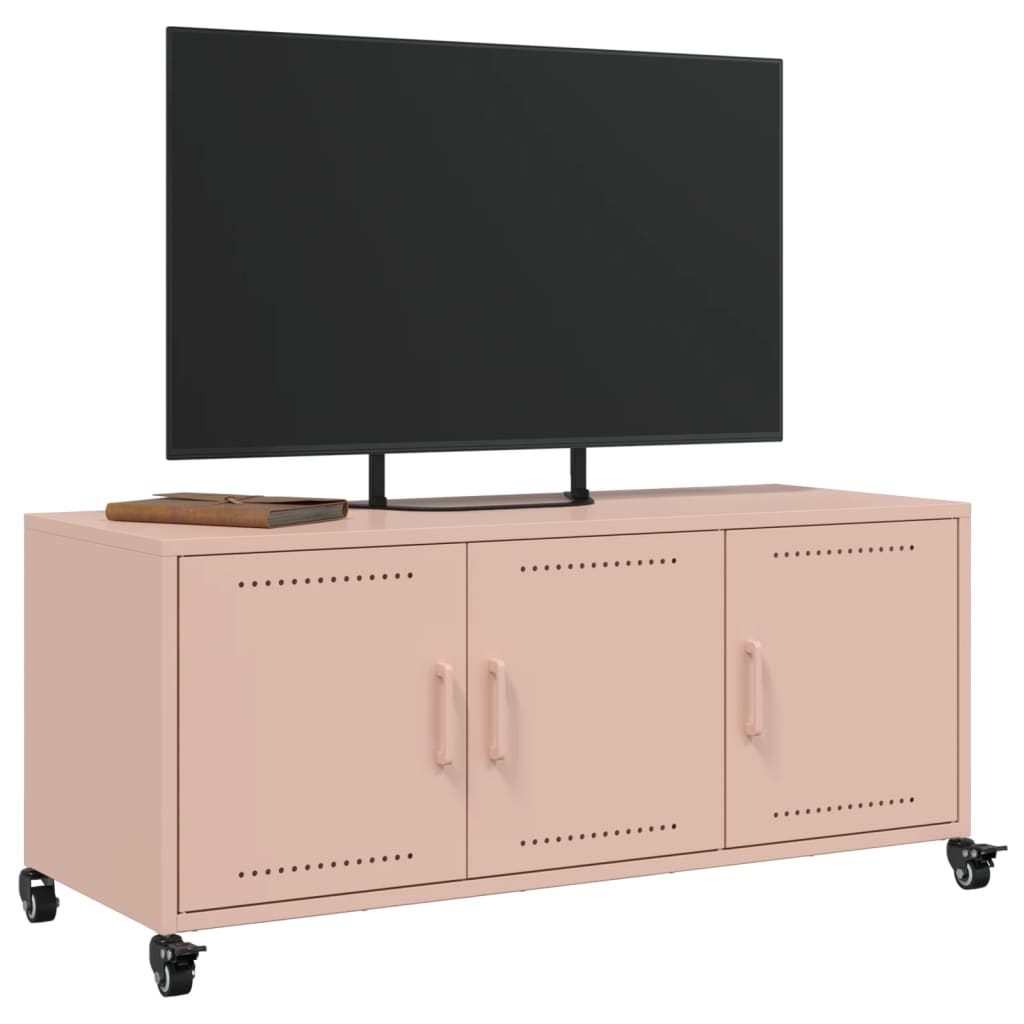 Tv-meubel 100,5x39x43,5 cm staal roze is nu te koop bij PeponiXL, paradijselijk wonen!
