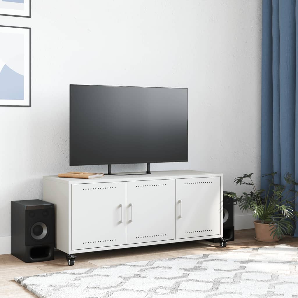 Tv-meubel 100,5x39x43,5 cm staal wit is nu te koop bij PeponiXL, paradijselijk wonen!