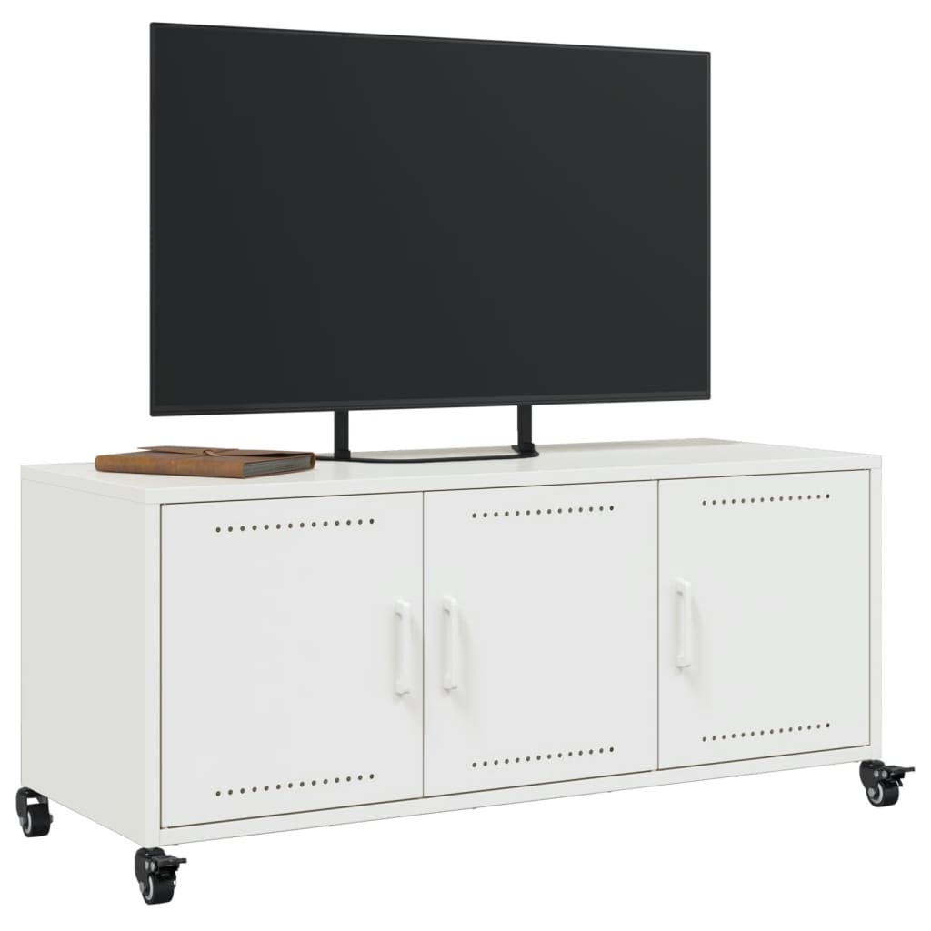 Tv-meubel 100,5x39x43,5 cm staal wit is nu te koop bij PeponiXL, paradijselijk wonen!
