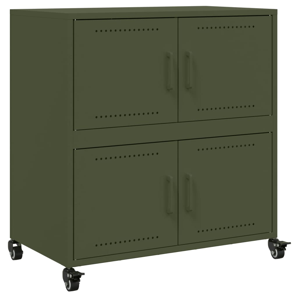 Dressoir 68x39x72 cm staal olijfgroen is nu te koop bij PeponiXL, paradijselijk wonen!