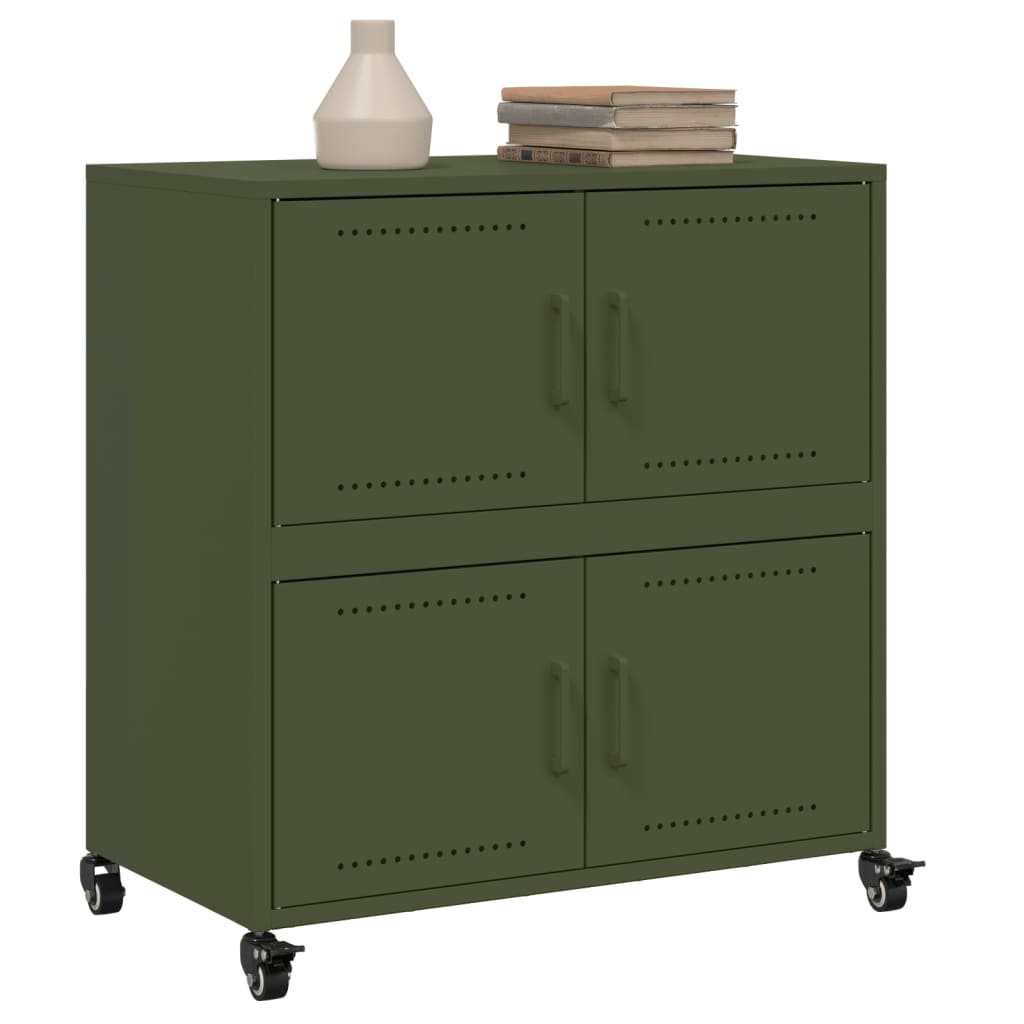 Dressoir 68x39x72 cm staal olijfgroen is nu te koop bij PeponiXL, paradijselijk wonen!