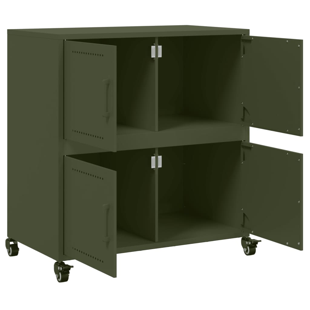 Dressoir 68x39x72 cm staal olijfgroen is nu te koop bij PeponiXL, paradijselijk wonen!