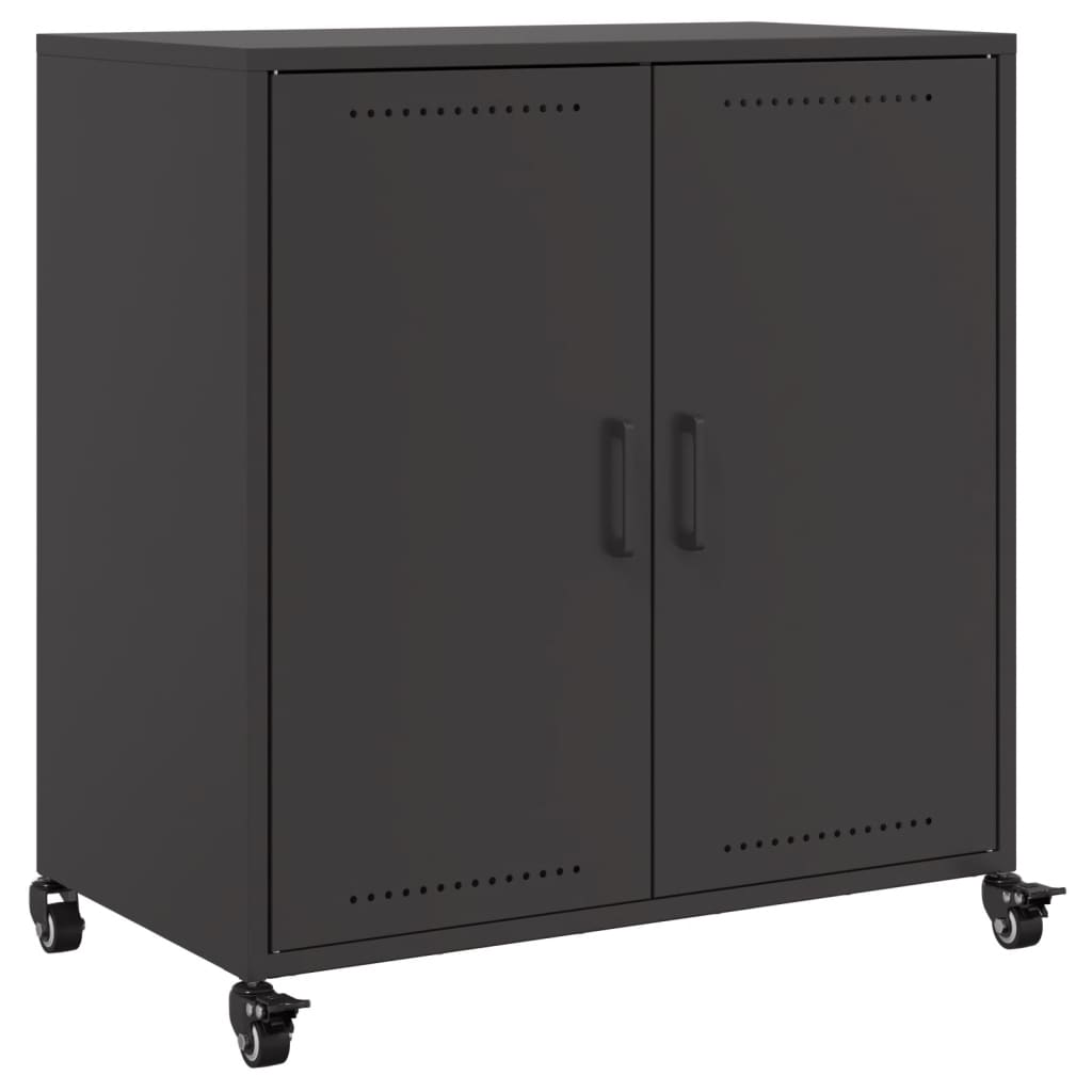 Dressoir 68x39x72 cm staal zwart is nu te koop bij PeponiXL, paradijselijk wonen!