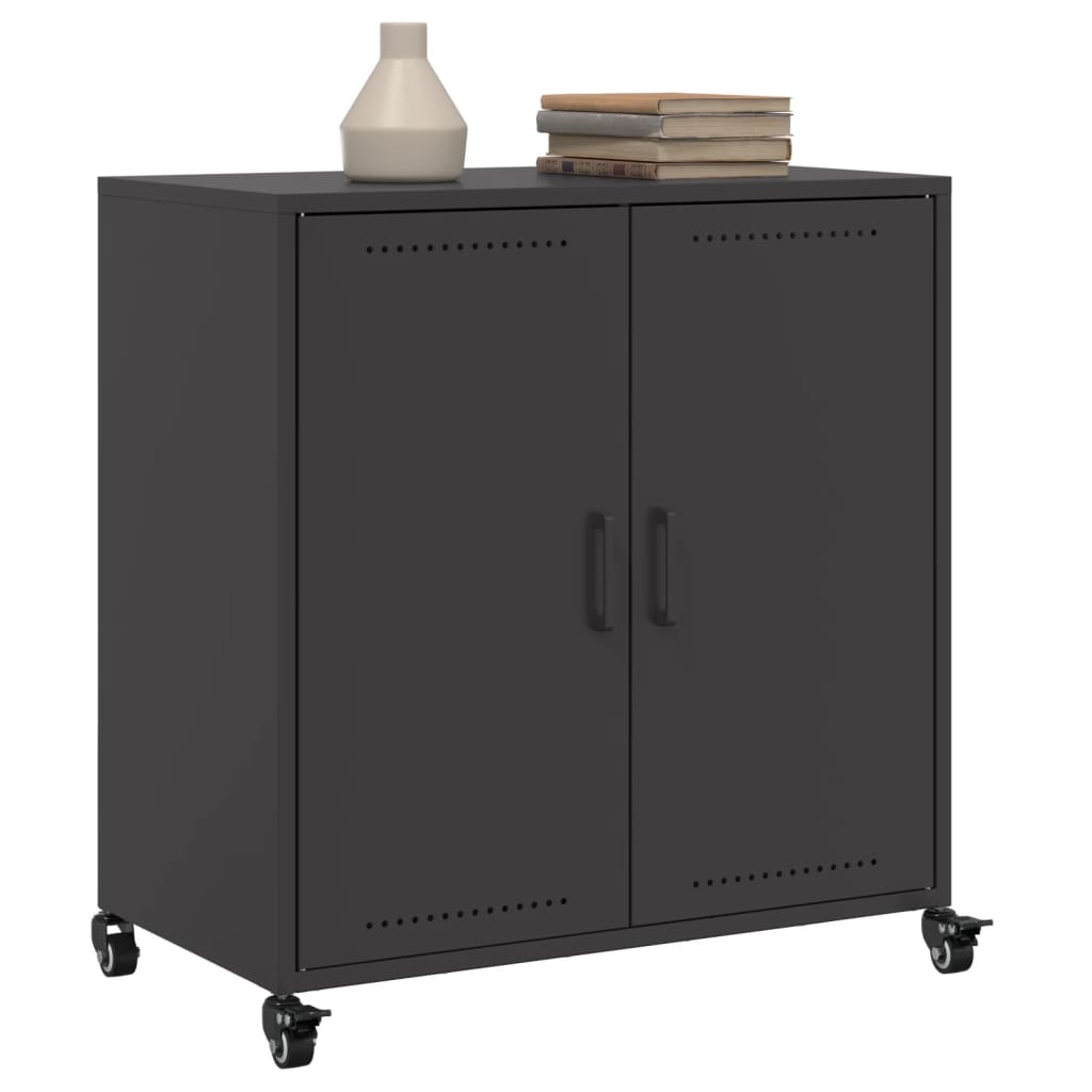 Dressoir 68x39x72 cm staal zwart is nu te koop bij PeponiXL, paradijselijk wonen!