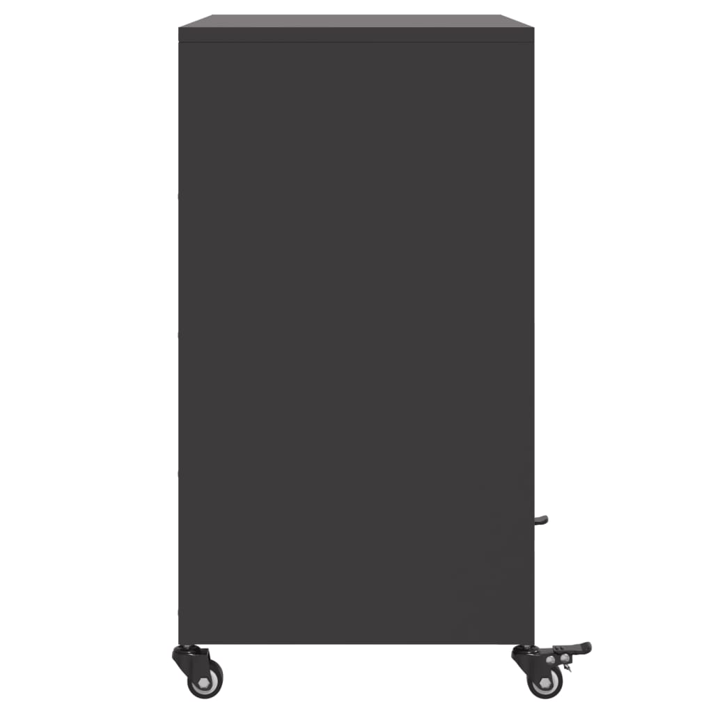 Dressoir 68x39x72 cm staal zwart is nu te koop bij PeponiXL, paradijselijk wonen!