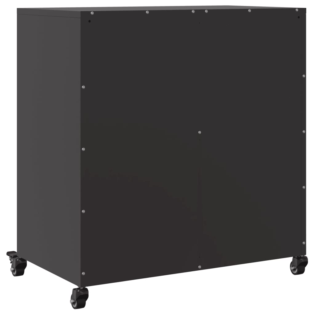 Dressoir 68x39x72 cm staal zwart is nu te koop bij PeponiXL, paradijselijk wonen!