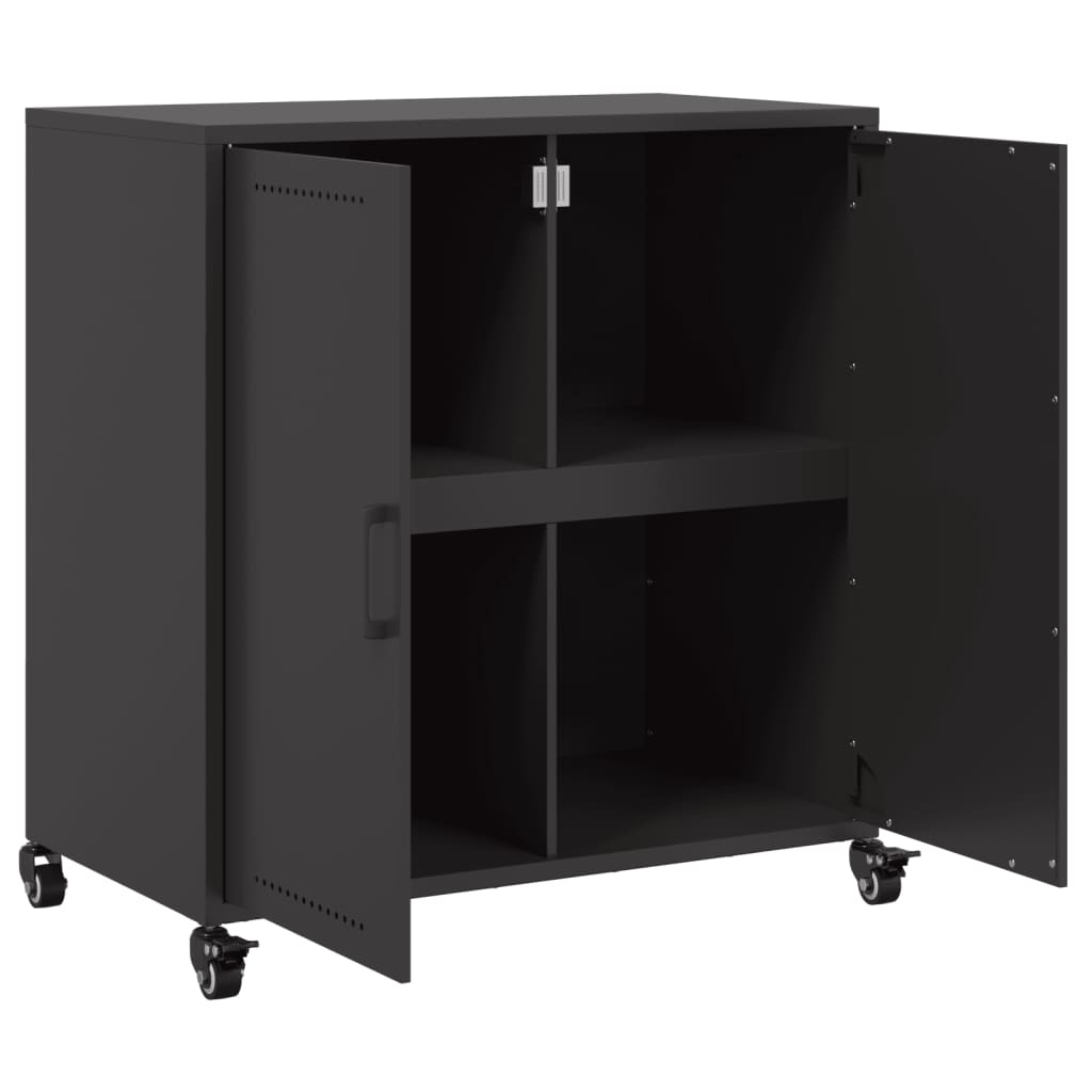 Dressoir 68x39x72 cm staal zwart is nu te koop bij PeponiXL, paradijselijk wonen!