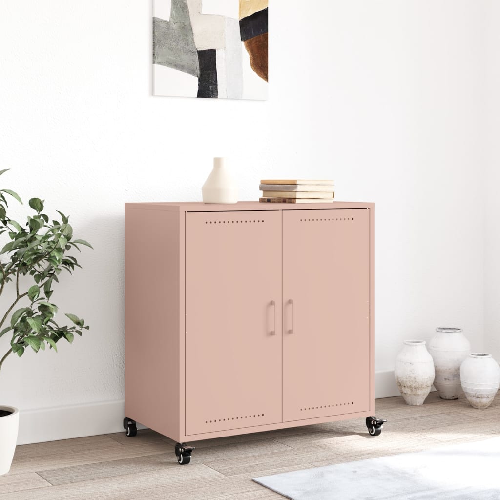 Dressoir 68x39x72 cm staal roze is nu te koop bij PeponiXL, paradijselijk wonen!
