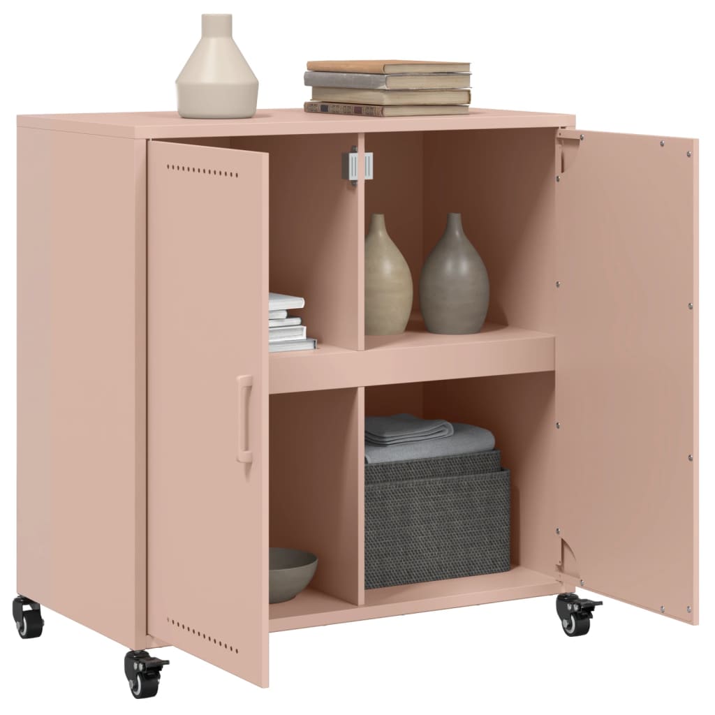 Dressoir 68x39x72 cm staal roze is nu te koop bij PeponiXL, paradijselijk wonen!