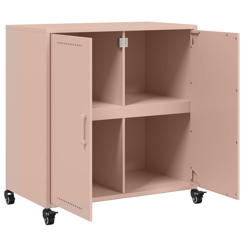 Dressoir 68x39x72 cm staal roze is nu te koop bij PeponiXL, paradijselijk wonen!