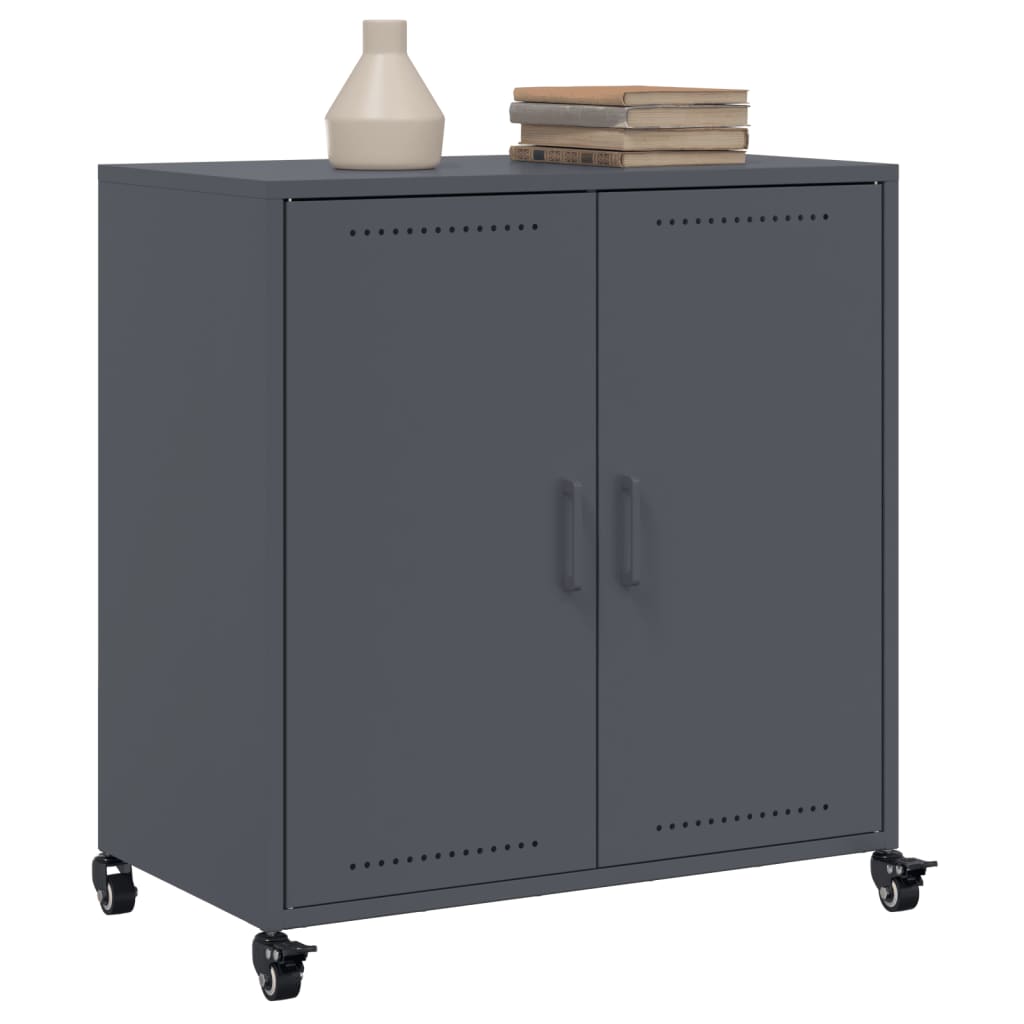 Dressoir 68x39x72 cm staal antracietkleurig is nu te koop bij PeponiXL, paradijselijk wonen!
