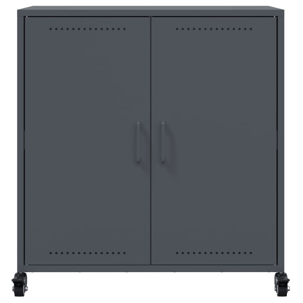 Dressoir 68x39x72 cm staal antracietkleurig is nu te koop bij PeponiXL, paradijselijk wonen!