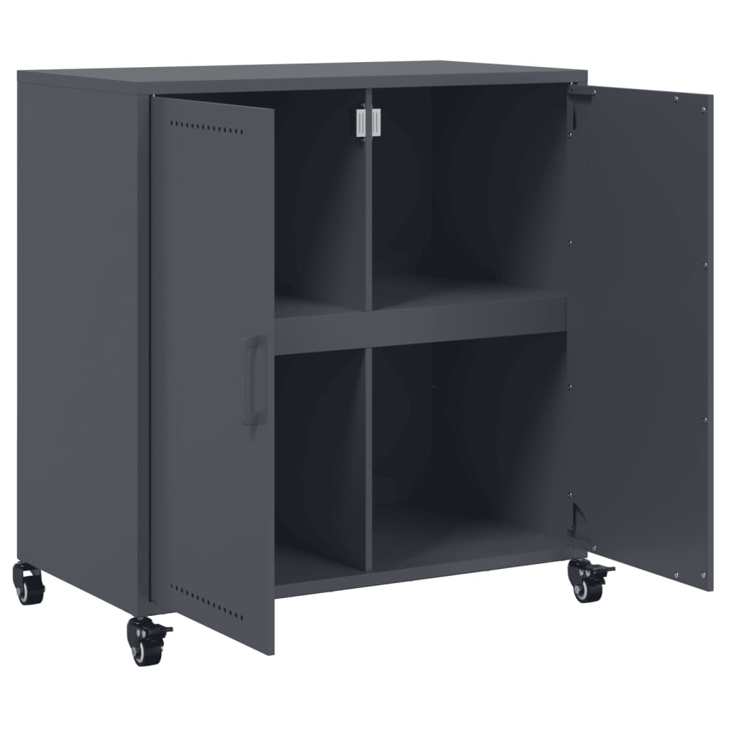 Dressoir 68x39x72 cm staal antracietkleurig is nu te koop bij PeponiXL, paradijselijk wonen!