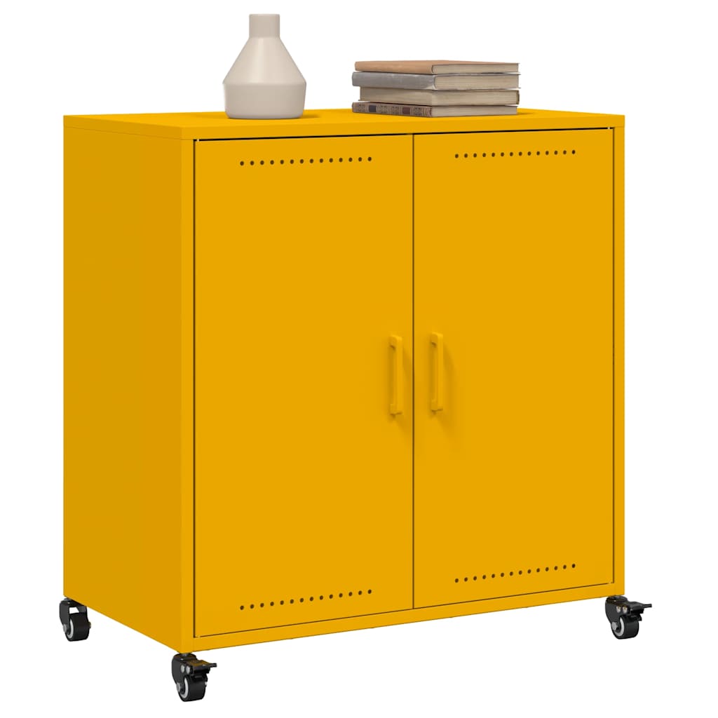 Dressoir 68x39x72 cm staal mosterdgeel is nu te koop bij PeponiXL, paradijselijk wonen!