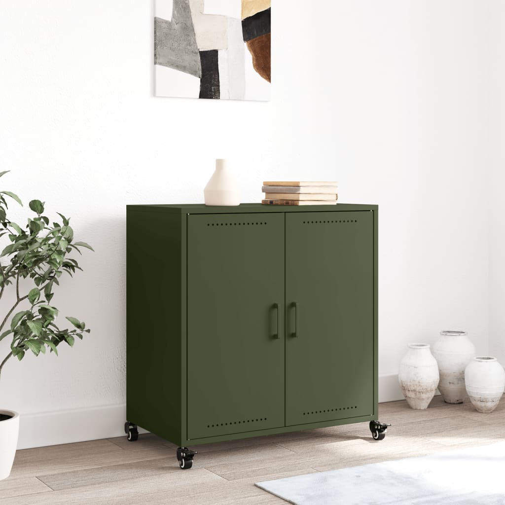 Dressoir 68x39x72 cm staal olijfgroen is nu te koop bij PeponiXL, paradijselijk wonen!