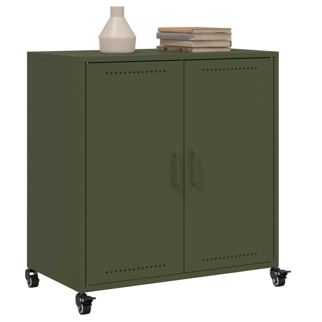 Dressoir 68x39x72 cm staal olijfgroen is nu te koop bij PeponiXL, paradijselijk wonen!