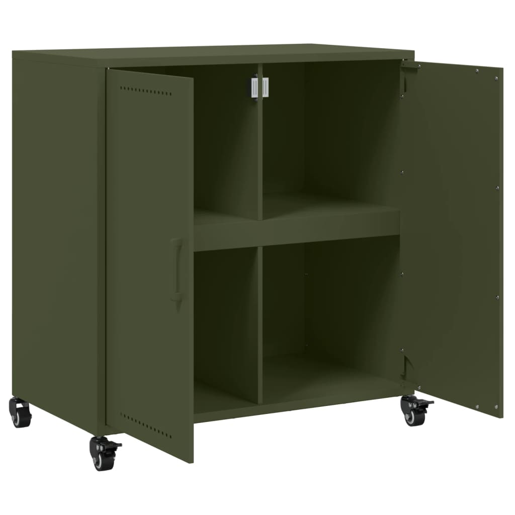 Dressoir 68x39x72 cm staal olijfgroen is nu te koop bij PeponiXL, paradijselijk wonen!